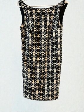 Esprit Black and White Geometric Sheath Mini Dress